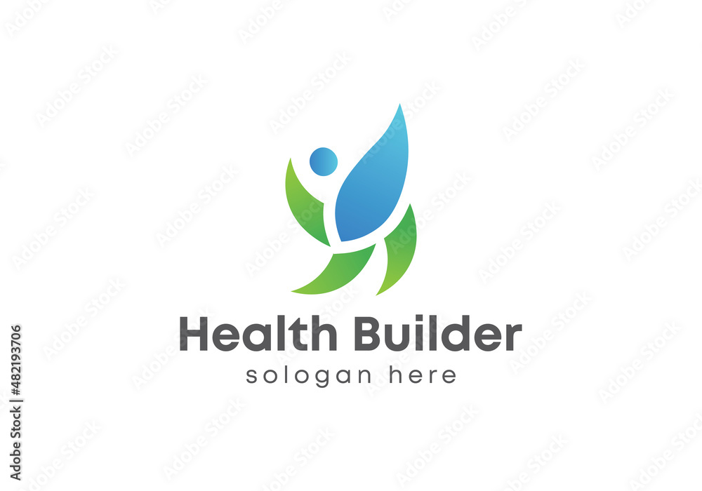 Health builder logo, health logo, body logo