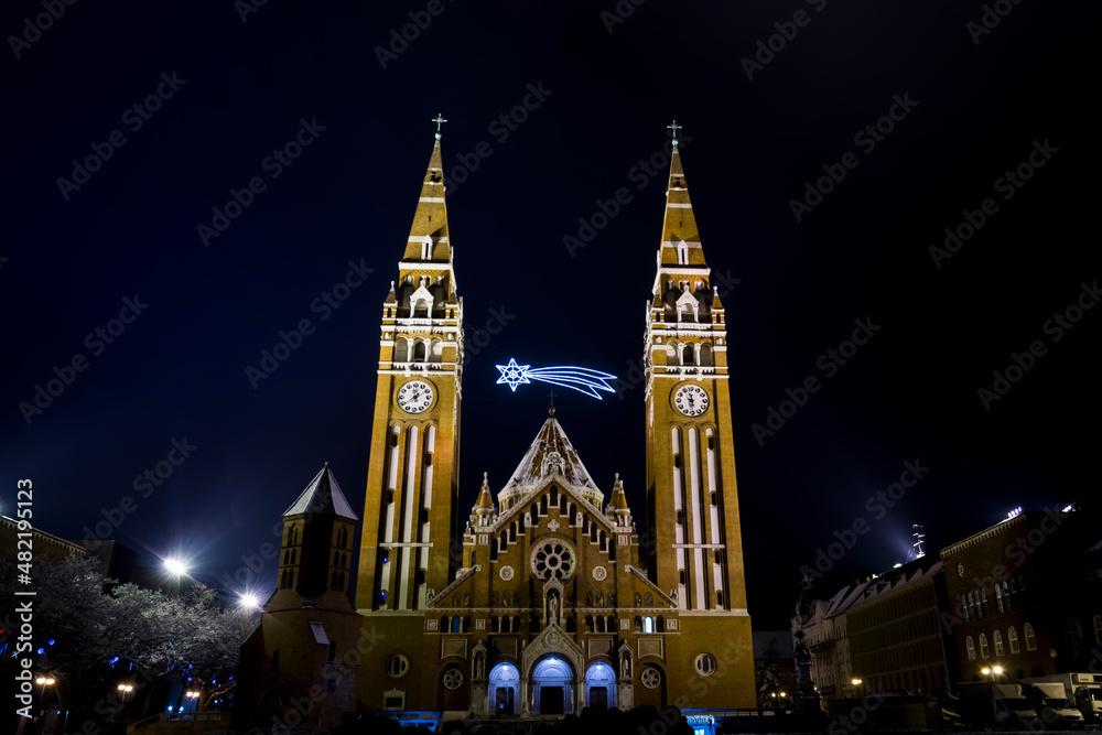 Dom of Szeged in winter time in Hungary