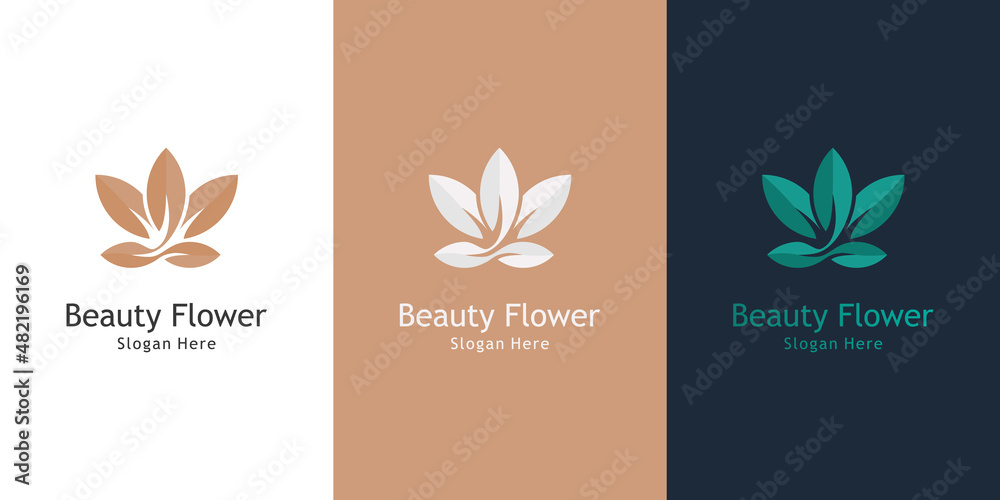 Luxury Beauty Flower Spa Creative Logo Design.