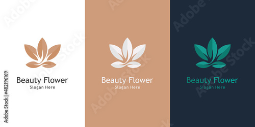 Luxury Beauty Flower Spa Creative Logo Design.