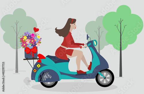 girl on a scooter