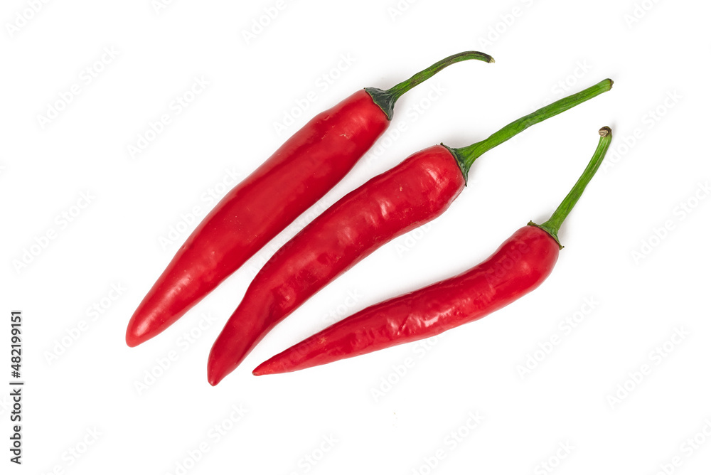 Collection of paprika pepper isolated on a white background