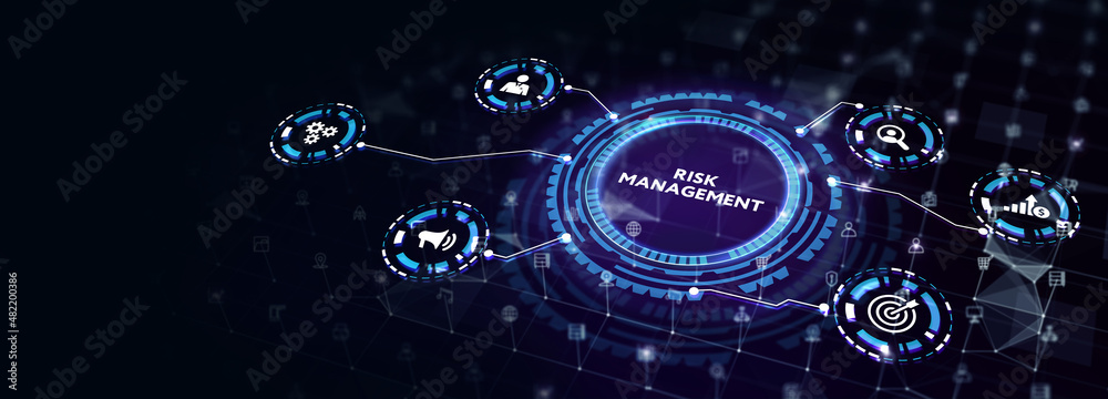 Risk Management and Assessment for Business Investment Concept. Business, Technology, Internet and network concept.3d illustration