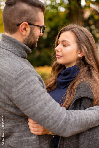 Happy young european married couple portrait in fall © PIXbank