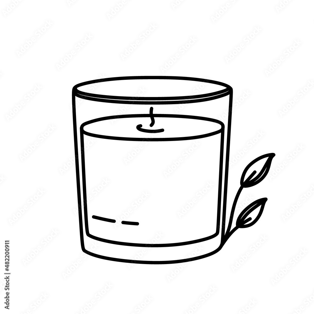 A candle in a glass cup. Magic symbols doodles from the boho period mystical hand-drawn elements. Magical vector elements A candle in a glass cup. Magic symbols doodles from the boho period mystical hand-drawn elements. Magical vector elements