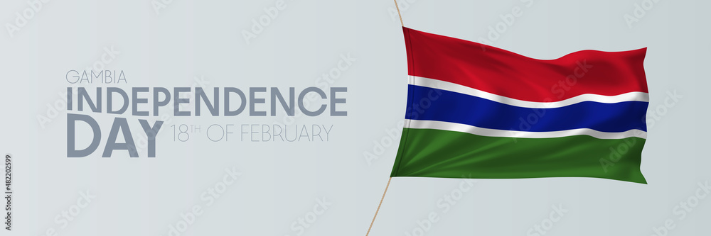 Gambia independence day vector banner, greeting card. Gambia independence day vector banner, greeting card.