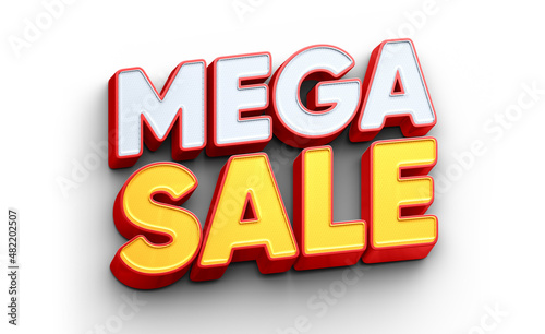 Mega sale, offer, liquidation 3d logo