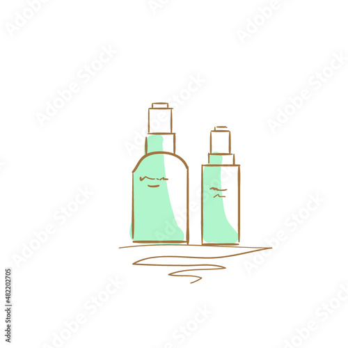 Design doodle art vector illustration of women makeup property
