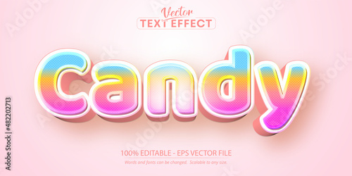 Candy text effect, editable cartoon text style