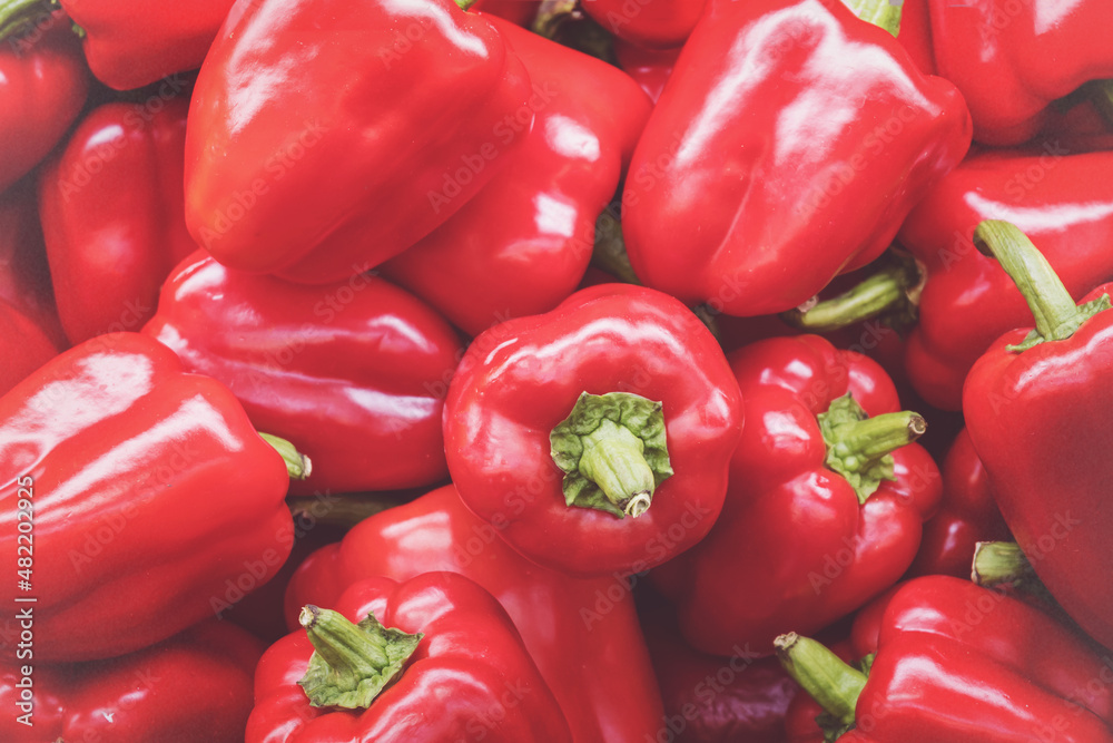 Fresh bell pepper background. top view Fresh bell pepper background. top view