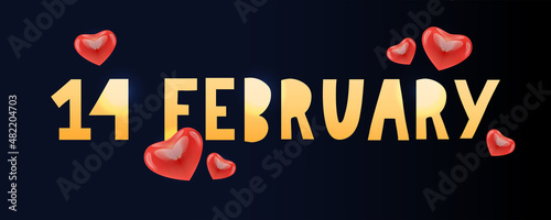 14 february banner, great design for any purposes. Abstract vector illustration. Poster, card, banner design. Vector illustration isolated. Holiday celebration concept. Festive background.