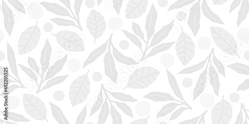 Botanical illustration background. Seamless pattern.Vector. 有機的なイラストパターン © tabosan
