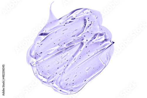 Liquid gel smear isolated on white background. Beauty cosmetic smudge such as pure transparent aloe lotion, facial jelly serum, cleanser, shower gel or shampoo top view