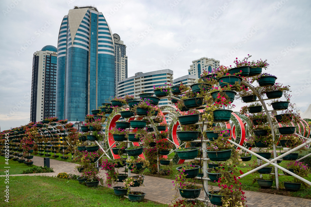 Flower Park near the residential complex Grozny City. Chechen Republic Stock Photo Adobe Stock
