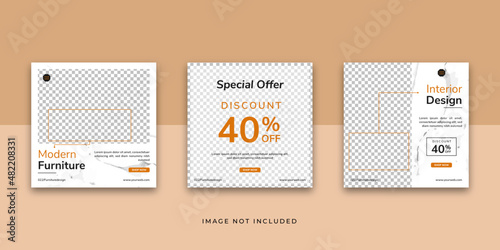Furniture Interior Social Media Instagram Post Template