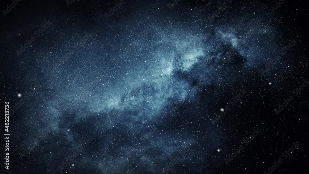 Galaxy space background camera flying through the galaxy and nebula.