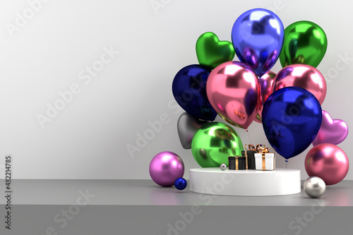 balloon birthday decor colors