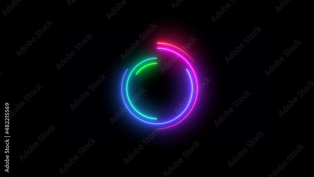 colorful neon circles abstract futuristic motion background. colorful neon circles abstract futuristic motion background.