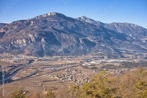 Marco di Rovereto vista dall'alto vallagarina in trentino