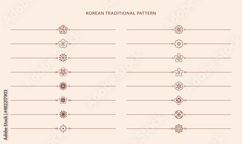 Korean traditional line pattern. Asian style. Chinese culture. Vector abstract graphic illustration. Korea, china symbol