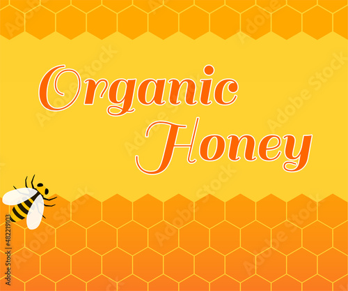 蜂蜜バナー、Organic Honeyの文字入り、336x280
