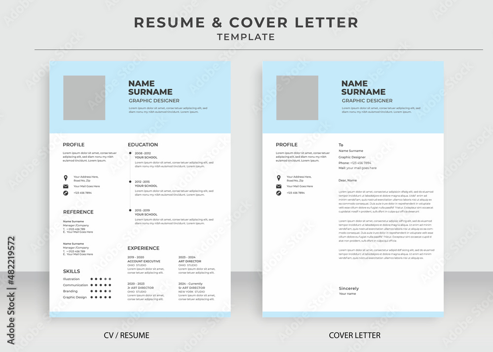 Resume and Cover Letter Template, Minimalist resume cv template, Cv professional jobs resumes