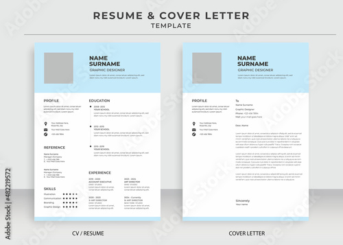Resume and Cover Letter Template, Minimalist resume cv template, Cv professional jobs resumes