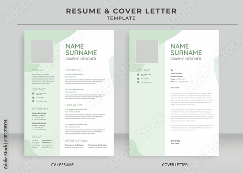 Resume and Cover Letter Template, Minimalist resume cv template, Cv professional jobs resumes