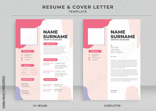 Resume and Cover Letter Template, Minimalist resume cv template, Cv professional jobs resumes