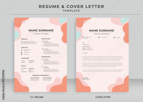 Resume and Cover Letter Template, Minimalist resume cv template, Cv professional jobs resumes