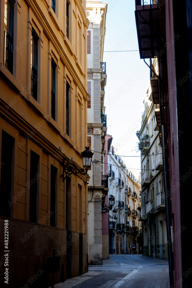 Buildings and streets of Valencia. Vacations in Spain