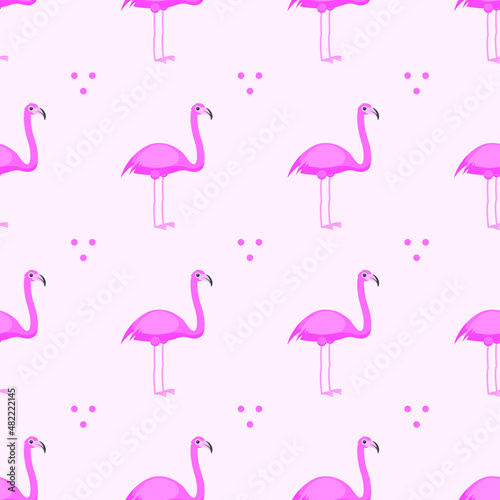 Seamless Pattern Abstract Elements Animal Flamingos Head Wildlife Vector Design Style Background Illustration Texture For Prints Textiles  Clothing  Gift Wrap  Wallpaper  Pastel