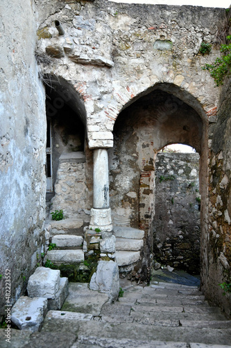 An ancient arch in the medieval quarter of Gaeta, an Italian town in the Lazio region. photo