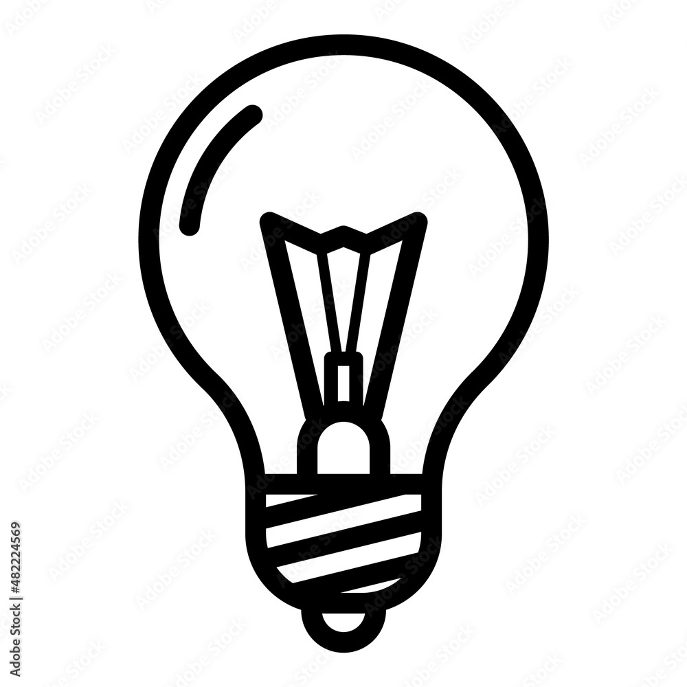 Lightbulb Idea Flat Icon Isolated On White Background Lightbulb Idea Flat Icon Isolated On White Background