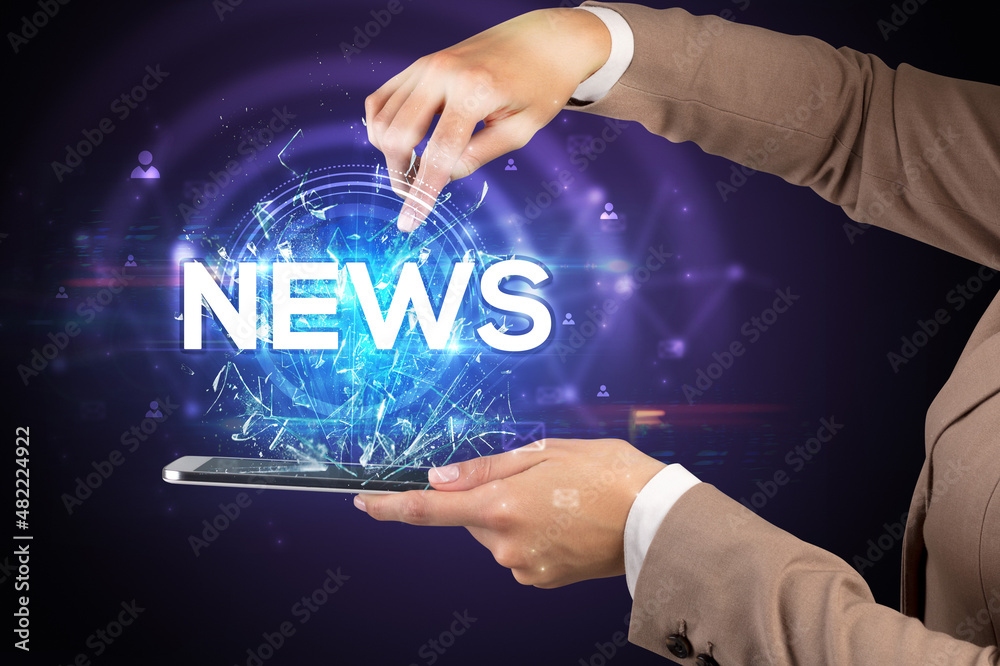 Close-up of a touchscreen with abbreviation. Close-up of a touchscreen with abbreviation.