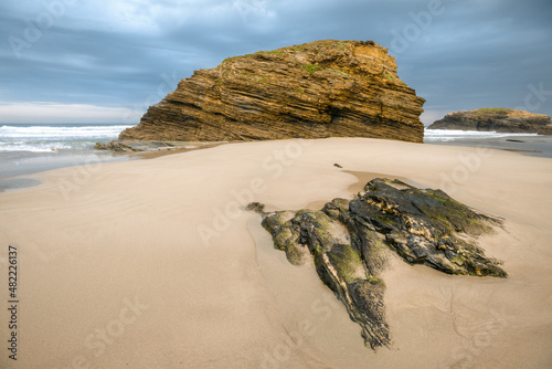 Jurassic slates on the beaches of the coast of Ribadeo photo
