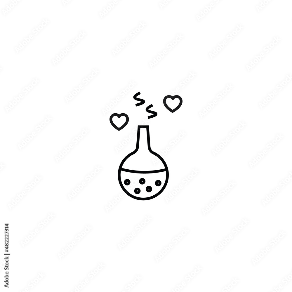 Outline sign related to heart and romance. Editable stroke. Modern sign in flat style. Suitable for advertisements, articles, books etc. Line icon of haze and heart over laboratory bulb Outline sign related to heart and romance. Editable stroke. Modern sign in flat style. Suitable for advertisements, articles, books etc. Line icon of haze and heart over laboratory bulb