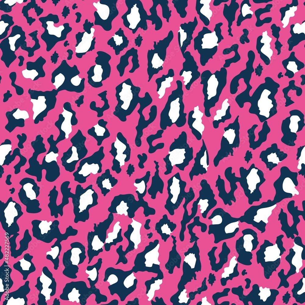 Illustration pattern animal print with pink and marine colors.