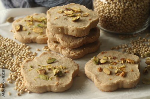 Sorghum ghee cookies. Ghee cookies with sorghum flour. Commonly called Nankhatai. photo