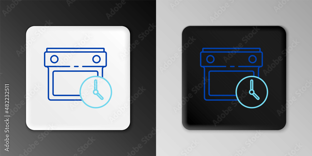 Line Calendar and clock icon isolated on grey background. Schedule, appointment, organizer, timesheet, time management. Colorful outline concept. Vector Line Calendar and clock icon isolated on grey background. Schedule, appointment, organizer, timesheet, time management. Colorful outline concept. Vector