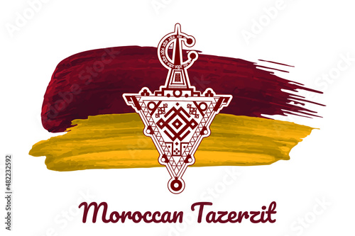 Arabic jewelry vector Amazigh Tuareg, Tazerzit symbol, moroccan tradition