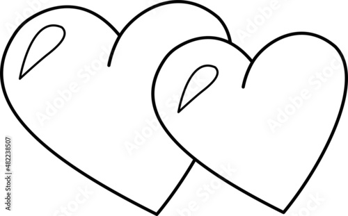 Vector image of two hearts.Valentine is Day. 