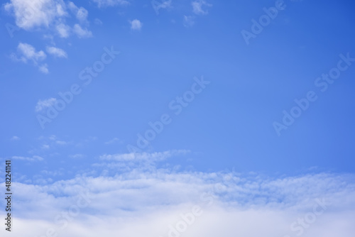 Blue sky with clouds closeup.Natural background