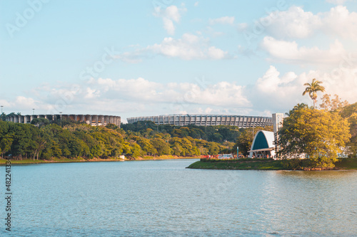 Fotografie pampulha lake Belo Horizonte Minas Gerais Brazil, Mineirinho and mineirão
