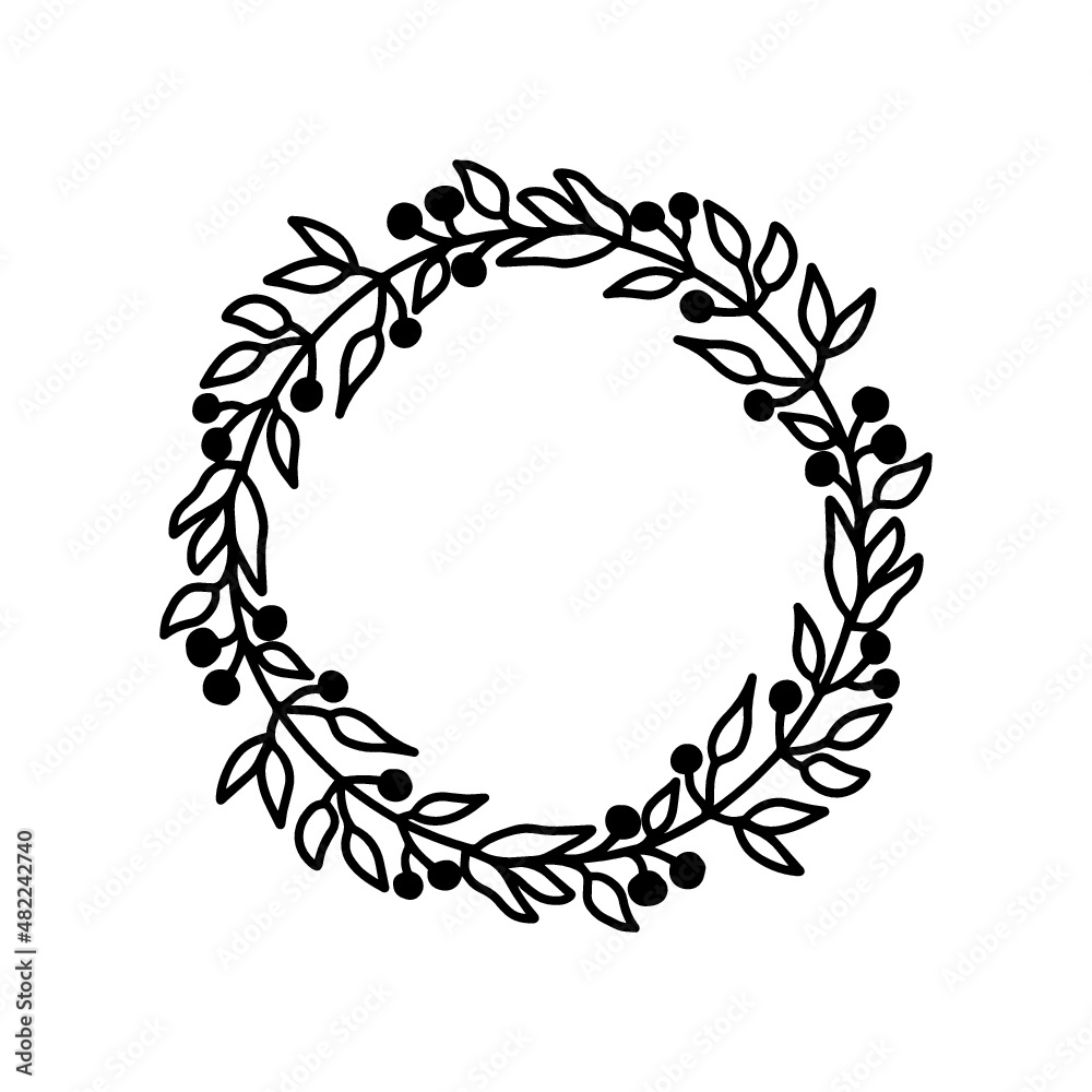 Decorative round wreath. Circuit.