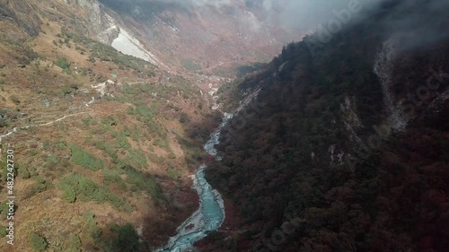 Rolwaling valley into the clouds Nepal photo