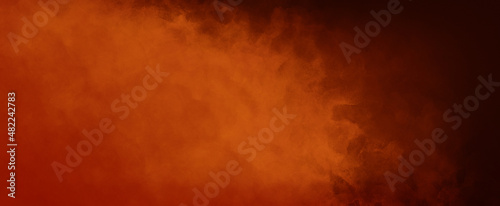 Fotografie, Obraz black and orange background, watercolor painted fire or flames, fiery wispy clou