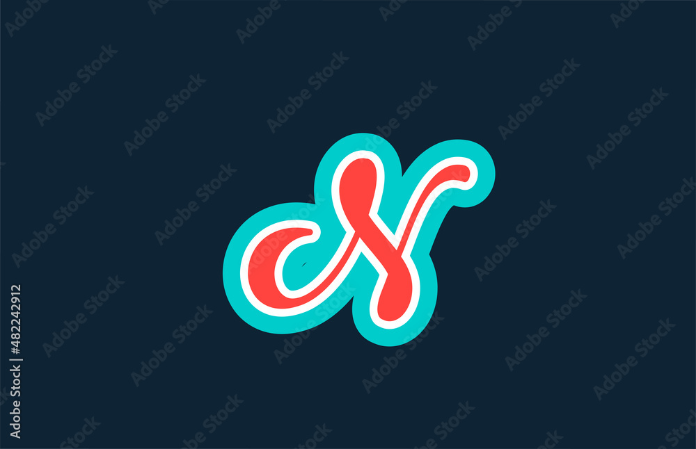 red green handwritten N alphabet letter icon logo design. Creative template for business and company red green handwritten N alphabet letter icon logo design. Creative template for business and company