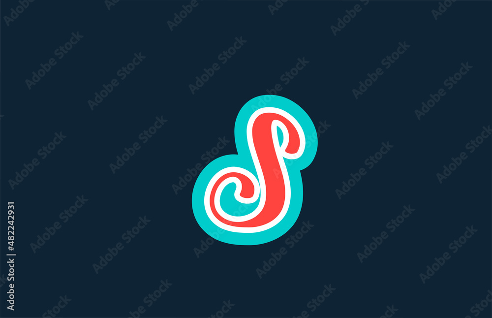 red green handwritten S alphabet letter icon logo design. Creative template for business and company red green handwritten S alphabet letter icon logo design. Creative template for business and company