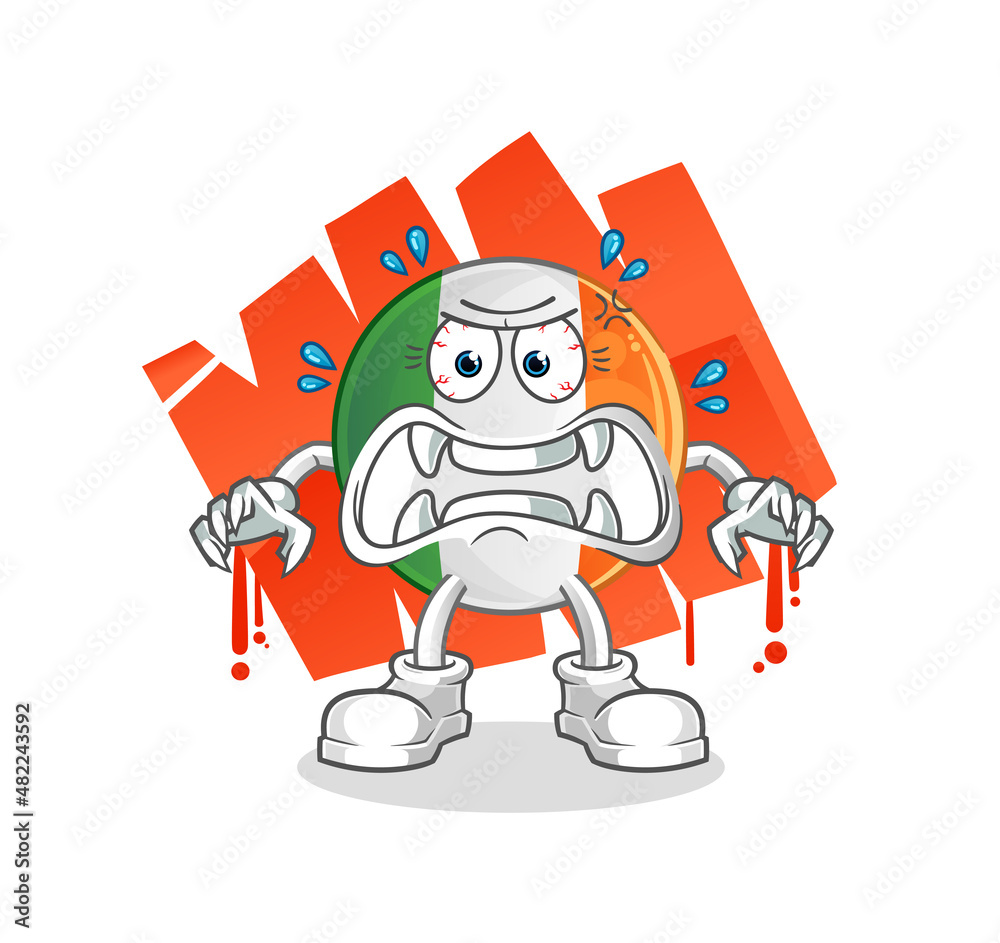 irish flag monster vector. cartoon character